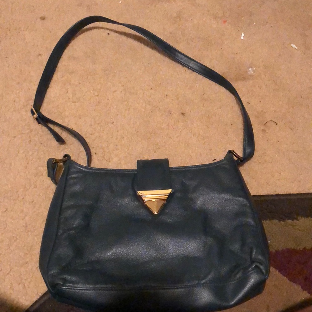 Leather Dark blue bag
